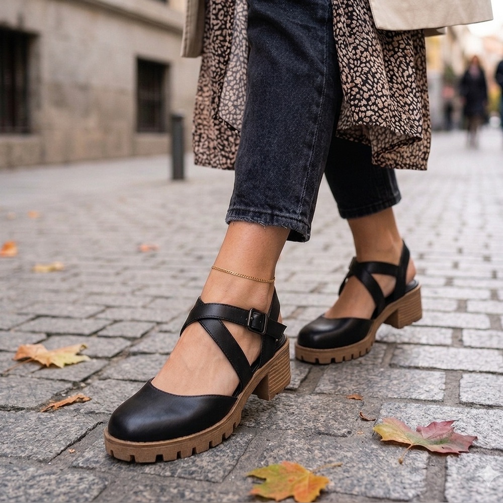 ARIZONA JEAN CO Black Dress Shoes
